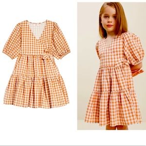 Seed Heritage Girl Gingham Check Tiered Dress Size 6 NWT